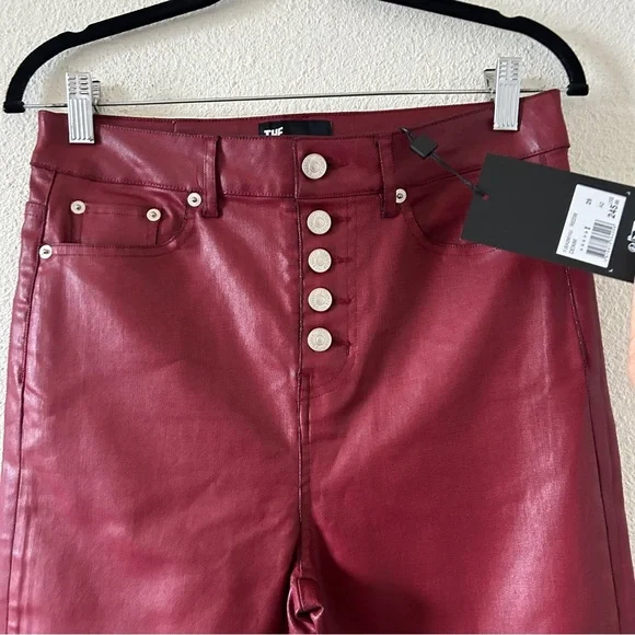 The Kooples Coated Denim High Waist Jeans Women’s 29 NWT Red Stretchy Rockstar